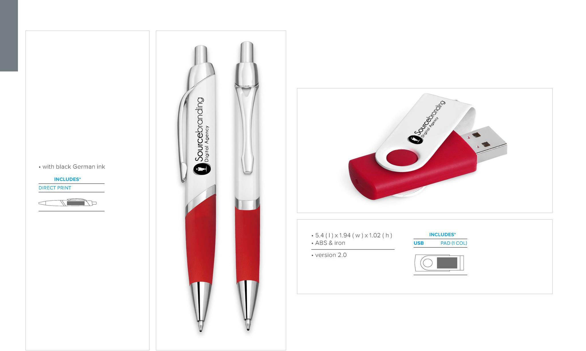 Sourcebranding pen ink red